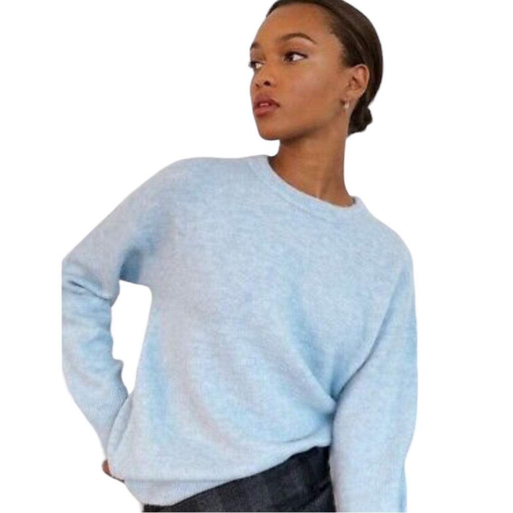 NWOT BABATON THE GROUP blue wool blend crew neck sweater small
